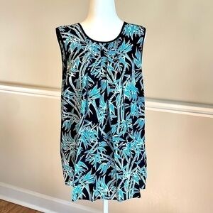 MICHAEL M KORS Turquoise Sleeveless Blouse L